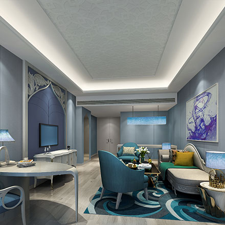 酒店标识标牌设计公司参与酒店夜景照明。